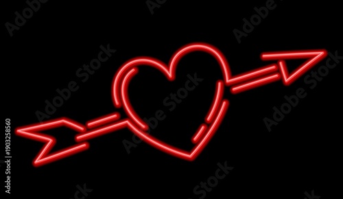 Stylized red heart symbol with arrow.