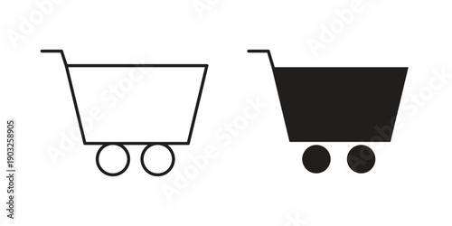 Cart icon concept. Thin line symbol. Vector illustration isolated. Editable stroke.