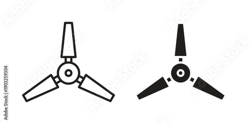 Ceiling fan icon concept. Thin line symbol. Vector illustration isolated. Editable stroke.
