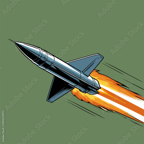 vector image of a missile