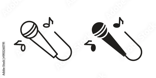 Concert icon concept. Thin line symbol. Vector illustration isolated. Editable stroke.