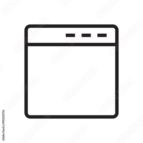 Empty web browser window interface mockup icon