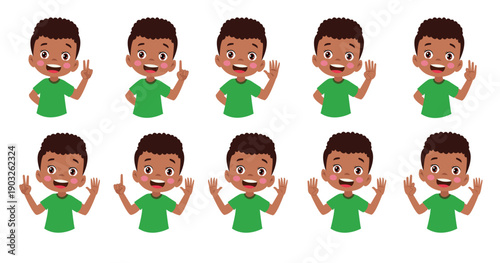 cute little boy is studying math by counting his finger