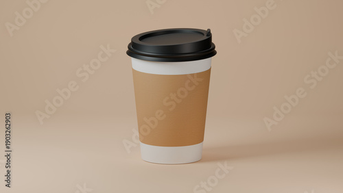 hot coffee cups mockup with clean background