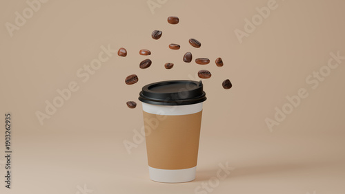 hot coffee cups mockup with clean background