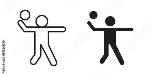 Dodgeball icon concept. Thin line symbol. Vector illustration isolated. Editable stroke.