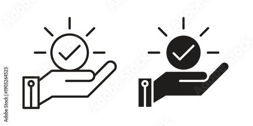 Empowerment icon concept. Thin line symbol. Vector illustration isolated. Editable stroke.