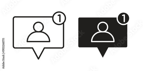 Followers icon concept. Thin line symbol. Vector illustration isolated. Editable stroke.