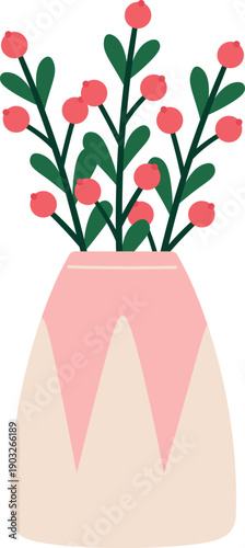 Decorative botany vase. Trendy home plant element