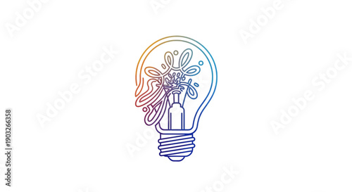 Vibrant creative idea lightbulb illustration representing innovation and concept development