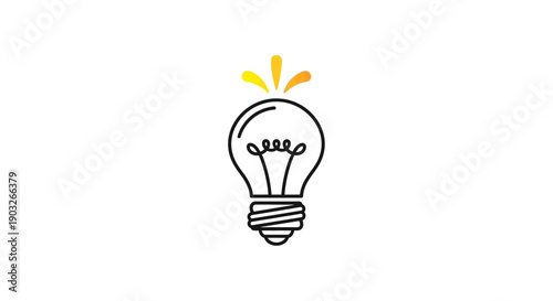 Illuminating innovation and creativity icon symbolizing a bright new idea or solution emerging