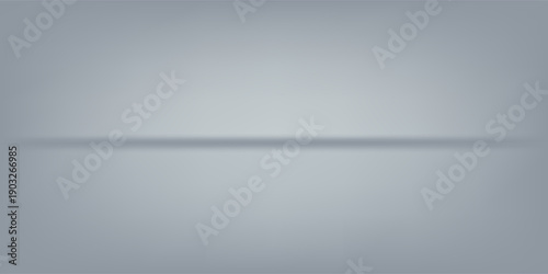 White grey studio room. Limbo light background. Abstract 3d gradient backdrop for product presentation. Minimal wall scene spotlight. Showcase, promotion display. Vector stage mockup illustration