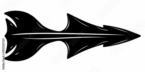 Stylized Sharp Spearhead Silhouette Vector Illustration