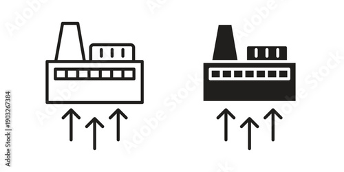 Geothermal Energy icon concept. Thin line symbol. Vector illustration isolated. Editable stroke.