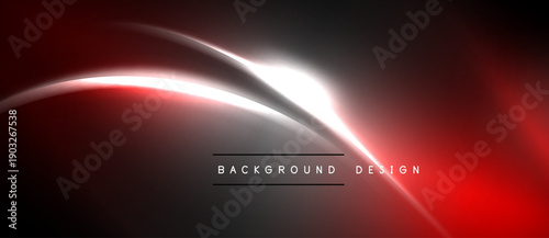 Abstract red, white lines over dark background. Modern design element, suitable for banners, presentations. Simple, elegant composition.