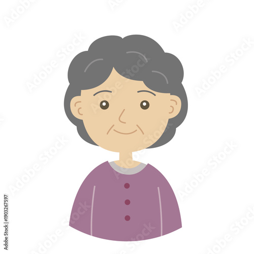 70代から90代ぐらいの女性のイラスト素朴な雰囲気