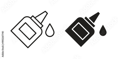 Glue icon concept. Thin line symbol. Vector illustration isolated. Editable stroke.