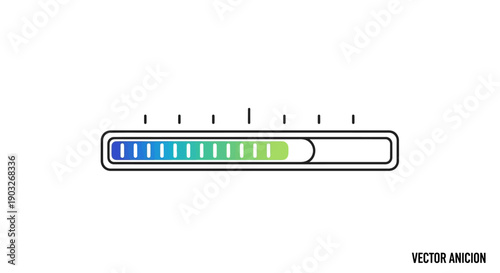 Modern digital progress bar with a gradient showing loading or completion status update icon for