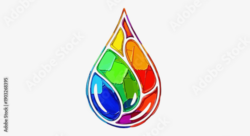 Vibrant artistic color palette droplet illustrating creative diversity and dynamic visual expression