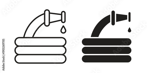 Hose icon concept. Thin line symbol. Vector illustration isolated. Editable stroke.