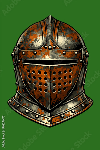 vector image of armor helmet