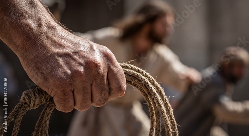 When Jesus cleansed the temple, he took a whip in his hand. (John 2:15)
