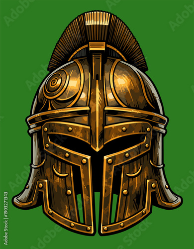 vector image of armor helmet