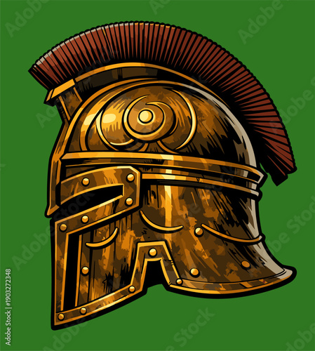 vector image of armor helmet