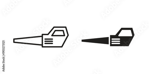 Leaf blower icon concept. Thin line symbol. Vector illustration isolated. Editable stroke.