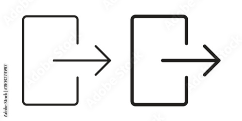 Logout icon concept. Thin line symbol. Vector illustration isolated. Editable stroke.