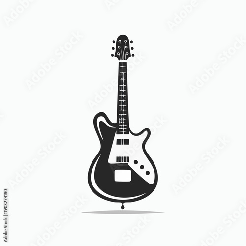 Electric guitar illustration with classic design, perfect for music and entertainment themes