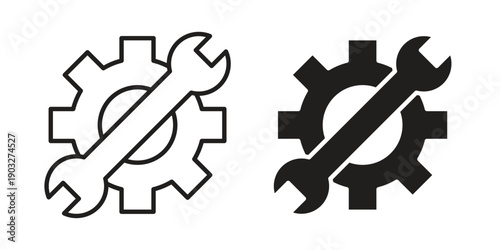 Maintainance icon concept. Thin line symbol. Vector illustration isolated. Editable stroke.