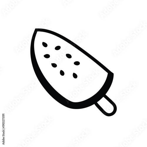 Simple black line icon of a shaved ice cup