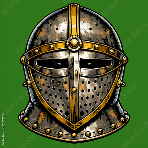 vector image of armor helmet