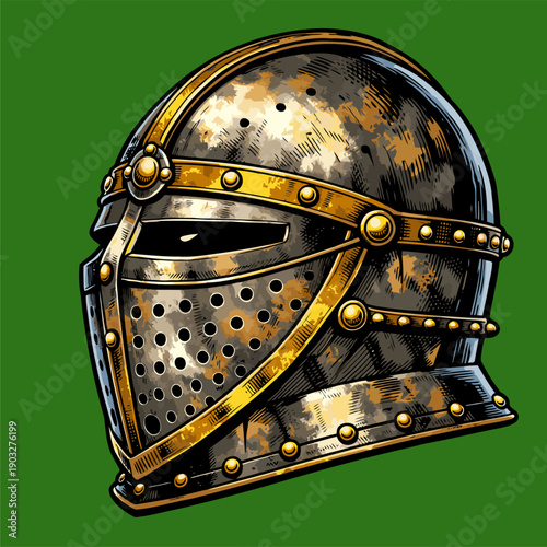 vector image of armor helmet