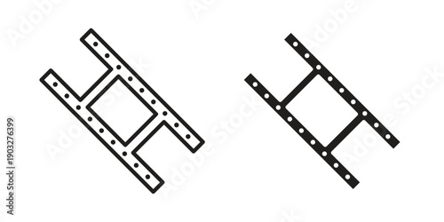 Negative film icon concept. Thin line symbol. Vector illustration isolated. Editable stroke.