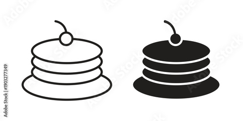 Pancake icon concept. Thin line symbol. Vector illustration isolated. Editable stroke.