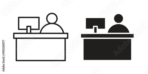 Reception icon concept. Thin line symbol. Vector illustration isolated. Editable stroke.