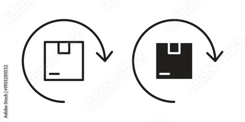 Replacement icon concept. Thin line symbol. Vector illustration isolated. Editable stroke.