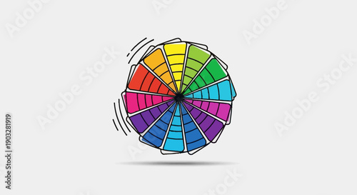 Vibrant hand-drawn color wheel illustration symbolizing creativity and design colorful spectrum of