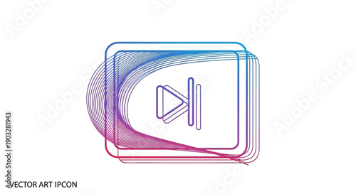 Abstract gradient skip forward media player icon vector art for modern digital interfaces and