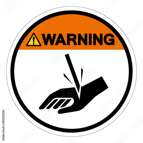 Warning Sharp Object Symbol Sign ,Vector Illustration, Isolate On White Background Label. EPS10