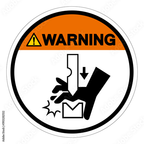 Warning Crush Hazard Symbol Sign ,Vector Illustration, Isolate On White Background Label. EPS10