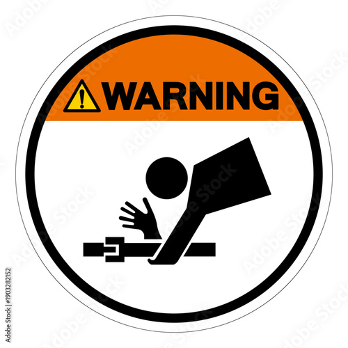 Warning Of Arm Entanglement Symbol Sign ,Vector Illustration, Isolate On White Background Label.EPS10