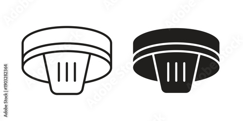 Smoke detector icon concept. Thin line symbol. Vector illustration isolated. Editable stroke.