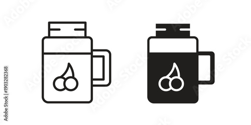 Smoothies icon concept. Thin line symbol. Vector illustration isolated. Editable stroke.