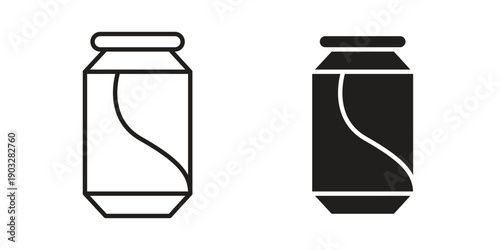 Soda can icon concept. Thin line symbol. Vector illustration isolated. Editable stroke.