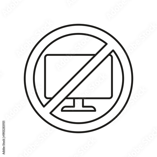 Prohibited Monitor Display Access Line Icon