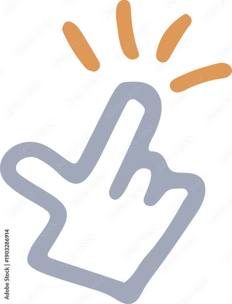 Obraz premium Clicking Hand Icon Doodle