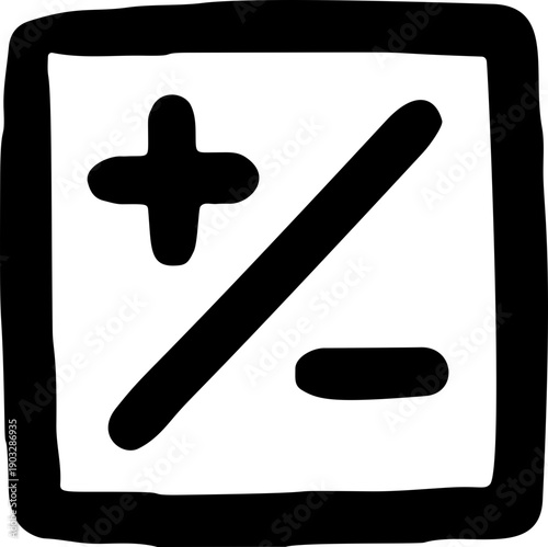 Calculator Icon Hand Drawn